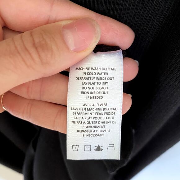 n: Philanthropy Ribbed Lace up Front Sleeveless Mini Dress in Black Small - Picture 8 of 10